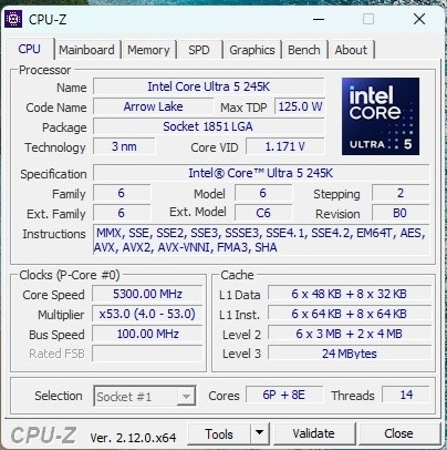 Intel 245k 5300