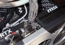 spálený 16pinový konektor RTX 5090 Nvidia