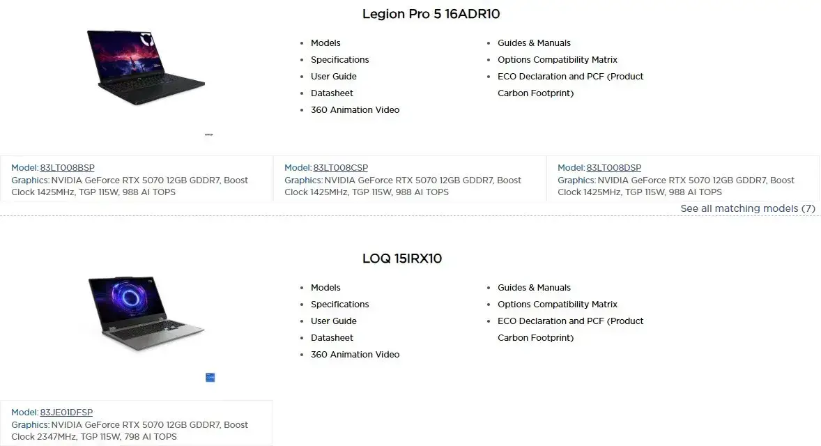 Lenovo představilo notebooky Legion PRO a LOQ s grafickou kartou GeForce RTX 5070 (12 GB) o výkonu 115 W 2 Legion LOQ RTX 5070 12GB