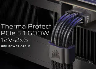 Corsair přichází s vlastním „bezpečnostním“ 16pinovým kabelem. Při přehřátí okamžitě vypne grafiku Corsair 16pin kabel