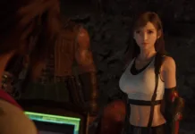 Highwind letící nad krajinou ve světě Final Fantasy VII Remake Part 3