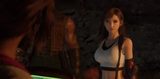 Highwind letící nad krajinou ve světě Final Fantasy VII Remake Part 3