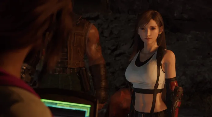 Highwind letící nad krajinou ve světě Final Fantasy VII Remake Part 3