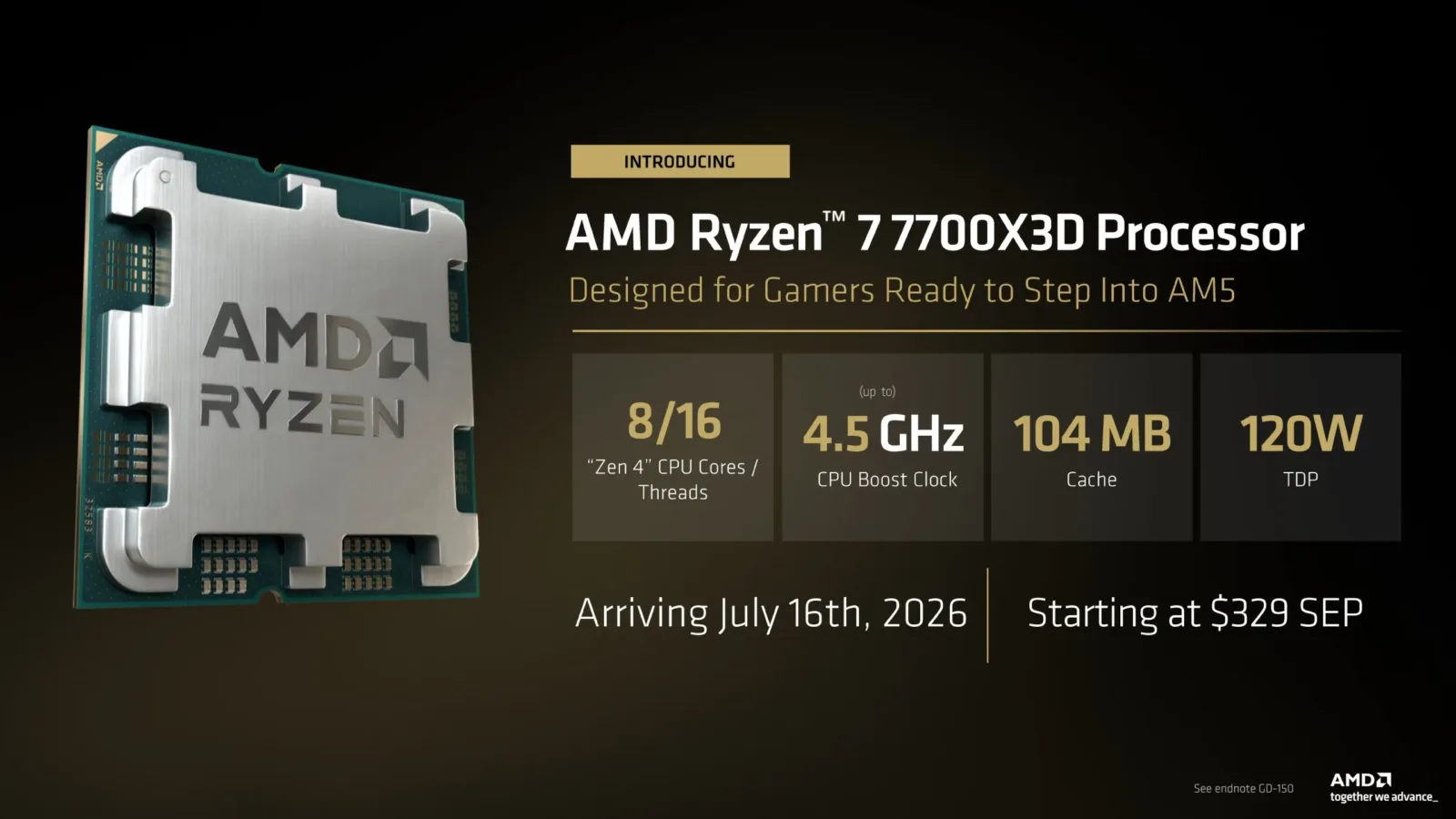 AMD uvádí Ryzen 7 7700X3D za 329 dolarů 1 AMD Ryzen 7 7700X3D